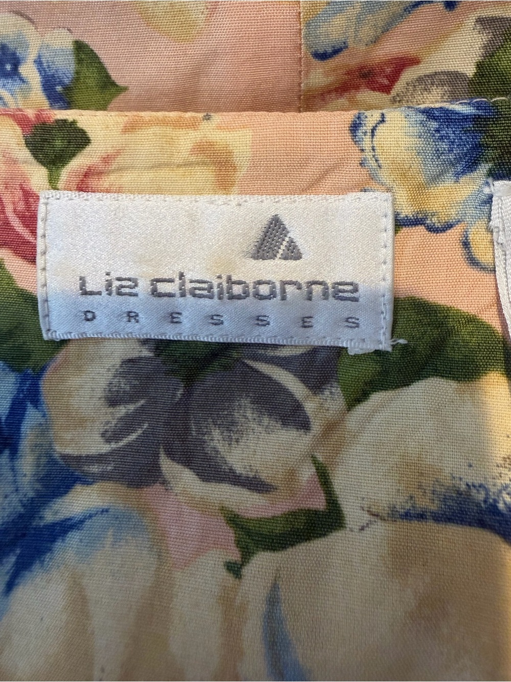 Vintage Liz Claiborne Prach Floral Button-Front Midi Dress Tie Back Size 8 - Picture 6 of 7